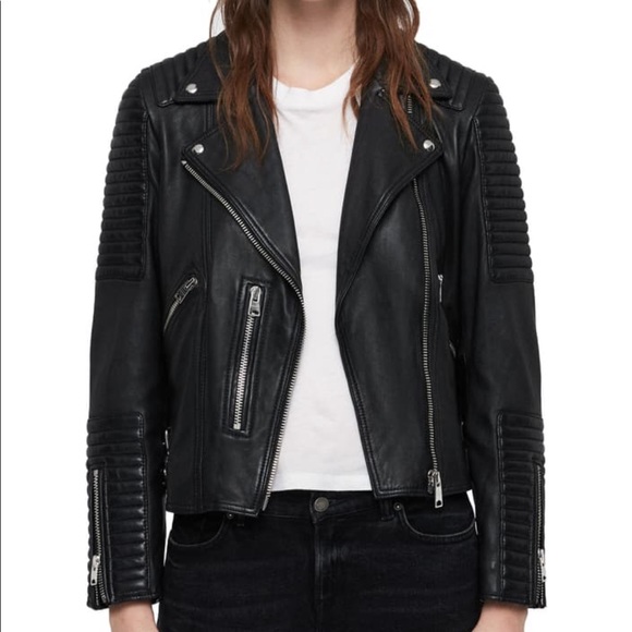 All Saints Leather Biker Jacket - Picture 1 of 5